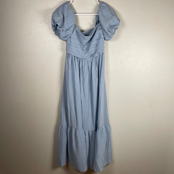 Abercrombie & Fitch Dresses & Skirts - Abercrombie & Fitch Blue Puff Sleeve Smocked Maxi Dress size Small